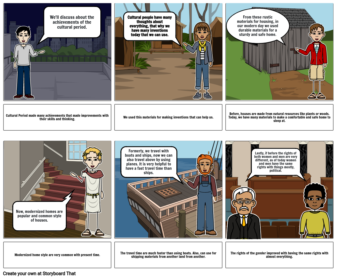 The Achievements of Cultural Period Storyboard