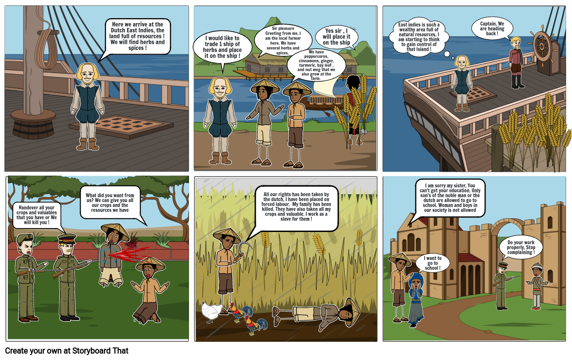 Dutch and Indonesia Imperialism Storyboard by 882dcd32