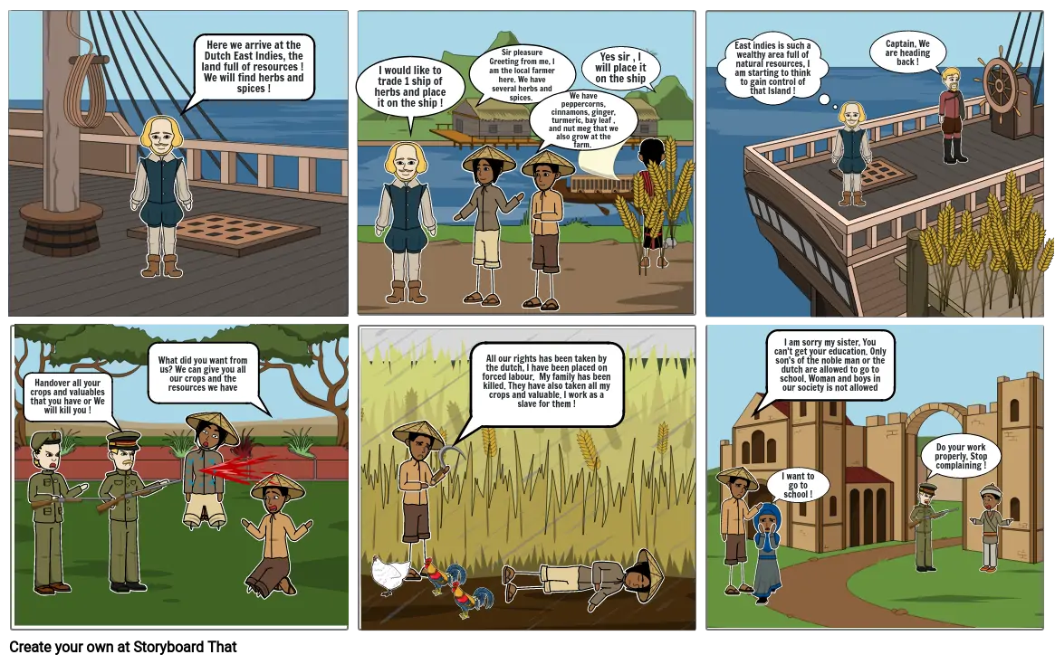 Dutch and Indonesia Imperialism Storyboard by 882dcd32