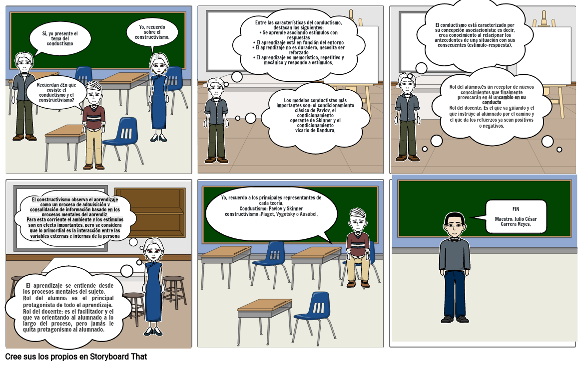 Conductismo vs constructivismo Storyboard by 88433f34