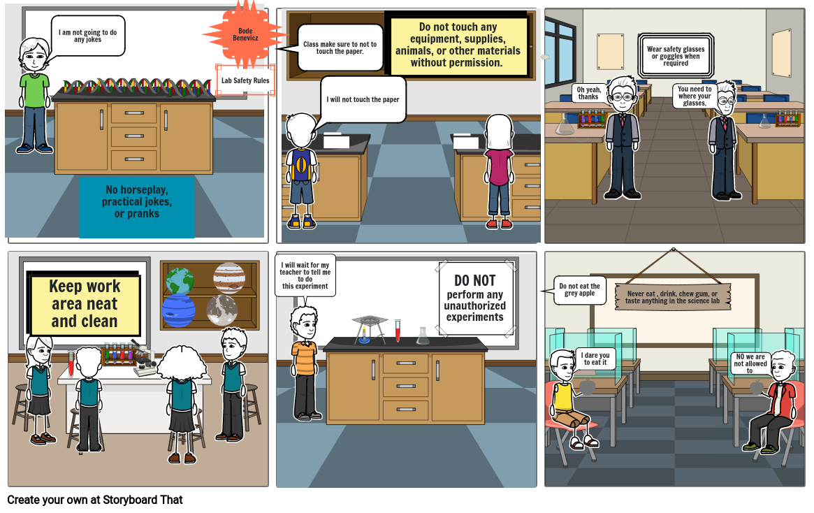 lab safety comic strip assignment