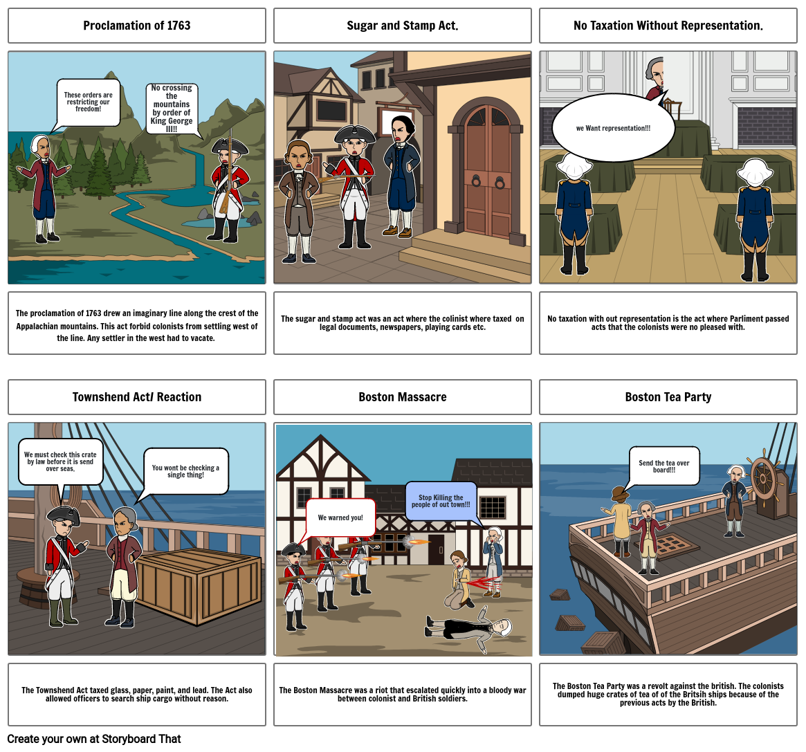 Road to Revolutionary War Storyboard by 890fa3cf