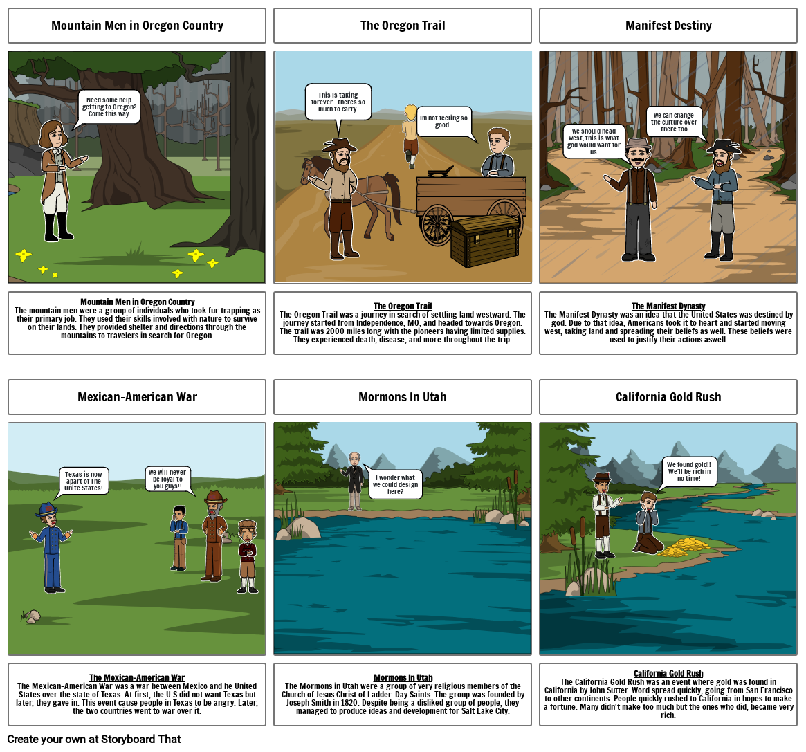 Westward Expansion Storyboard By 890fa3cf