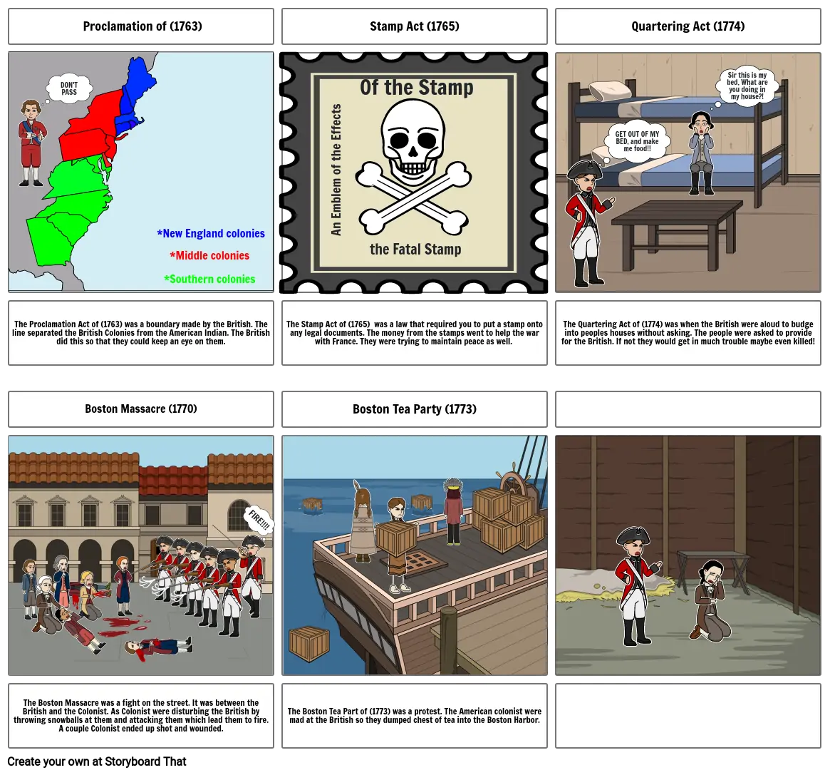 Causes Of The Revolution Storyboard By 89c33f3b