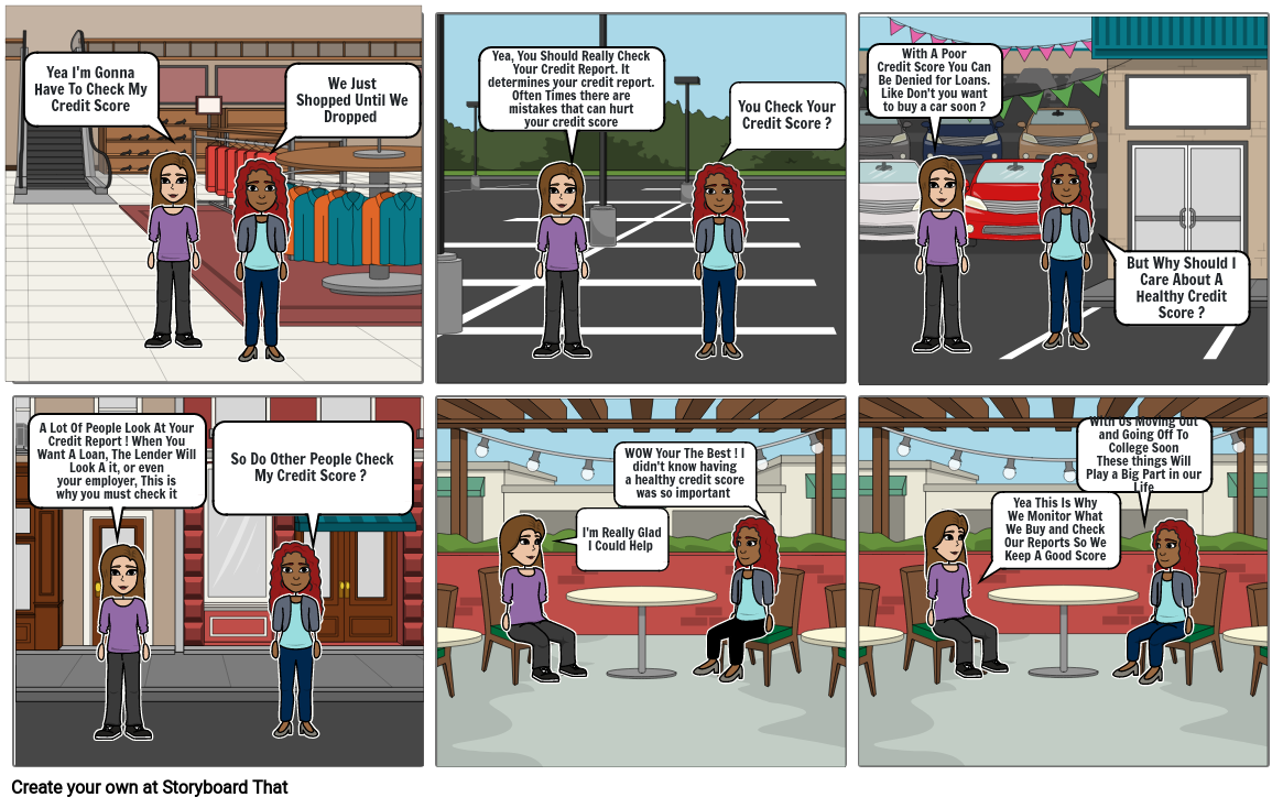 Credit Score Comic Strip Storyboard by 89e78f6f