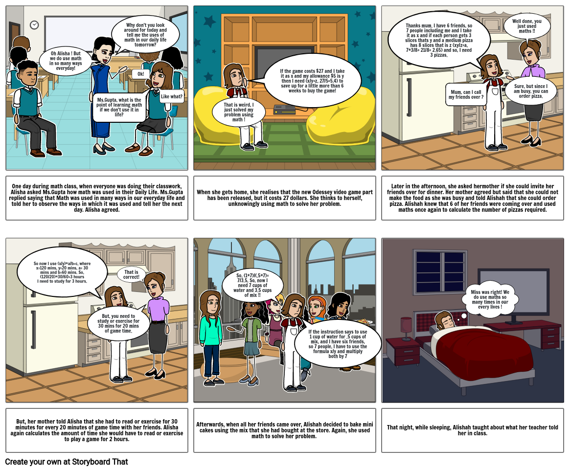 Math In Daily Life Storyboard By 8a11b935