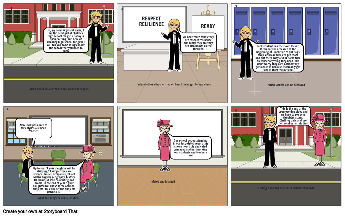 Open evening challney high school for girls Storyboard