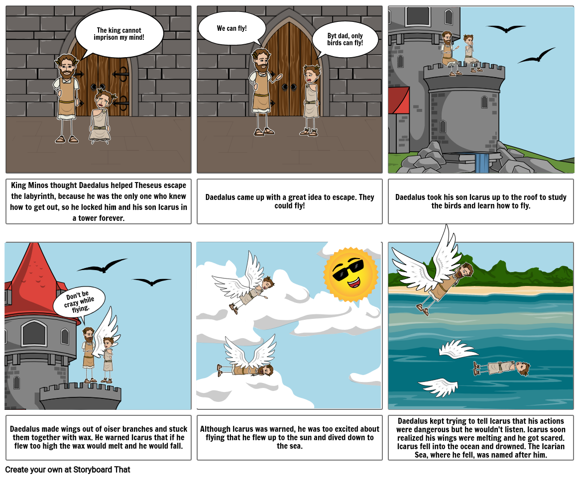 Daedalus And Icarus Myth Storyboard By 8a4881fb