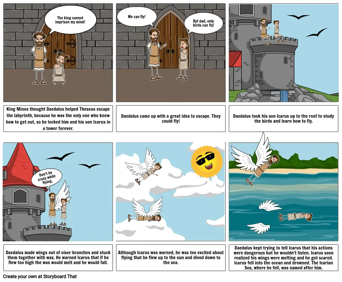 Daedalus And Icarus Myth Storyboard By 8a4881fb