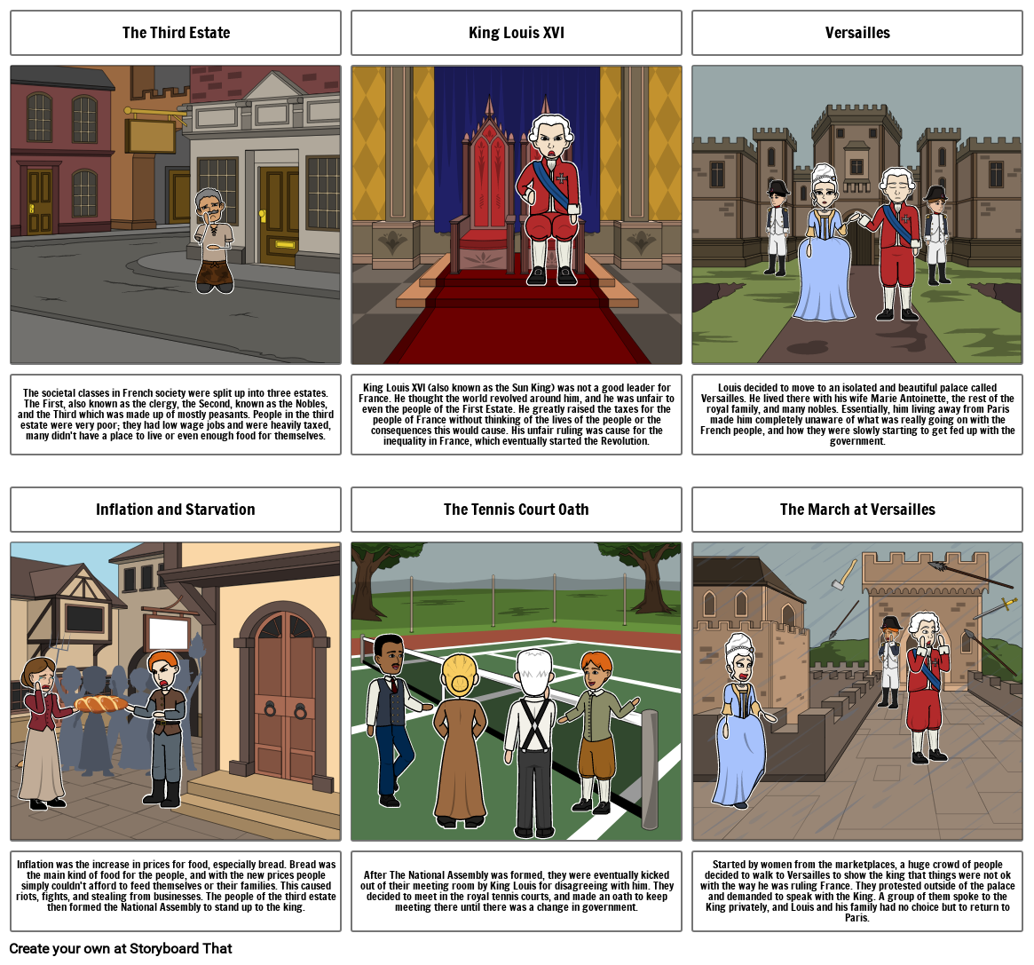 The French Revolution Storyboard by 8b28a756