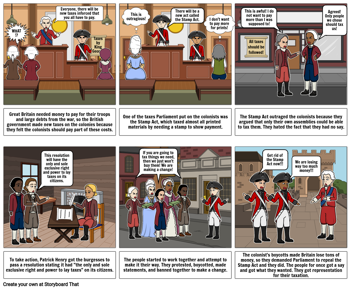 Taxation without Representation with the Stamp Act