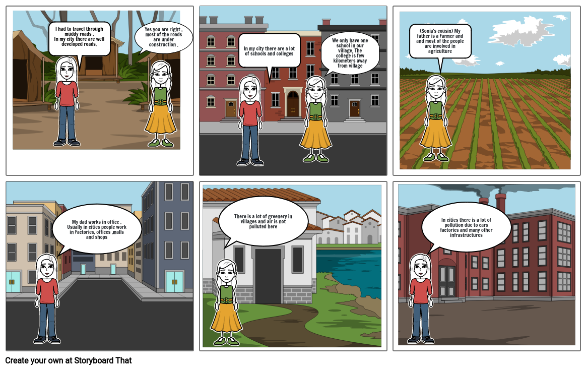 comparison-between-urban-and-rural-areas-storyboard