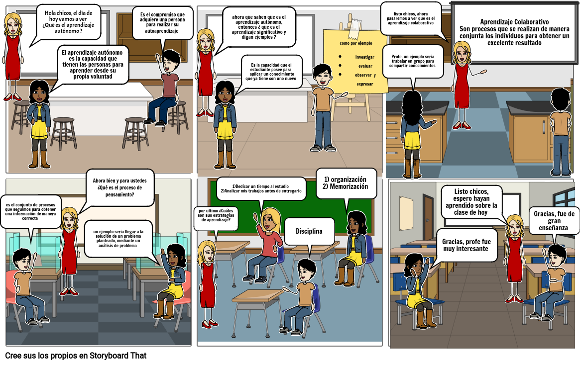 aprendizaje autonomo Storyboard by 8bfe12e8