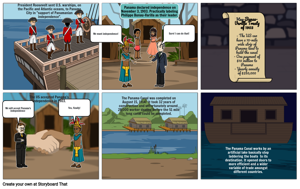 Panama Canal Comic Strip Storyboard by 8c33c69a
