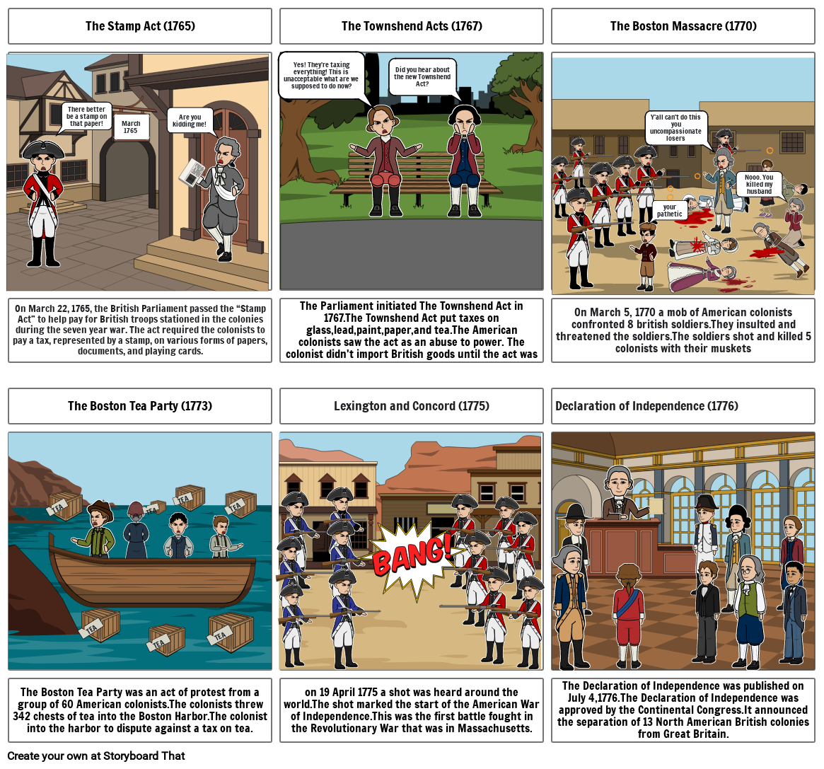 American Revolution Storyboard by 8c6b2756