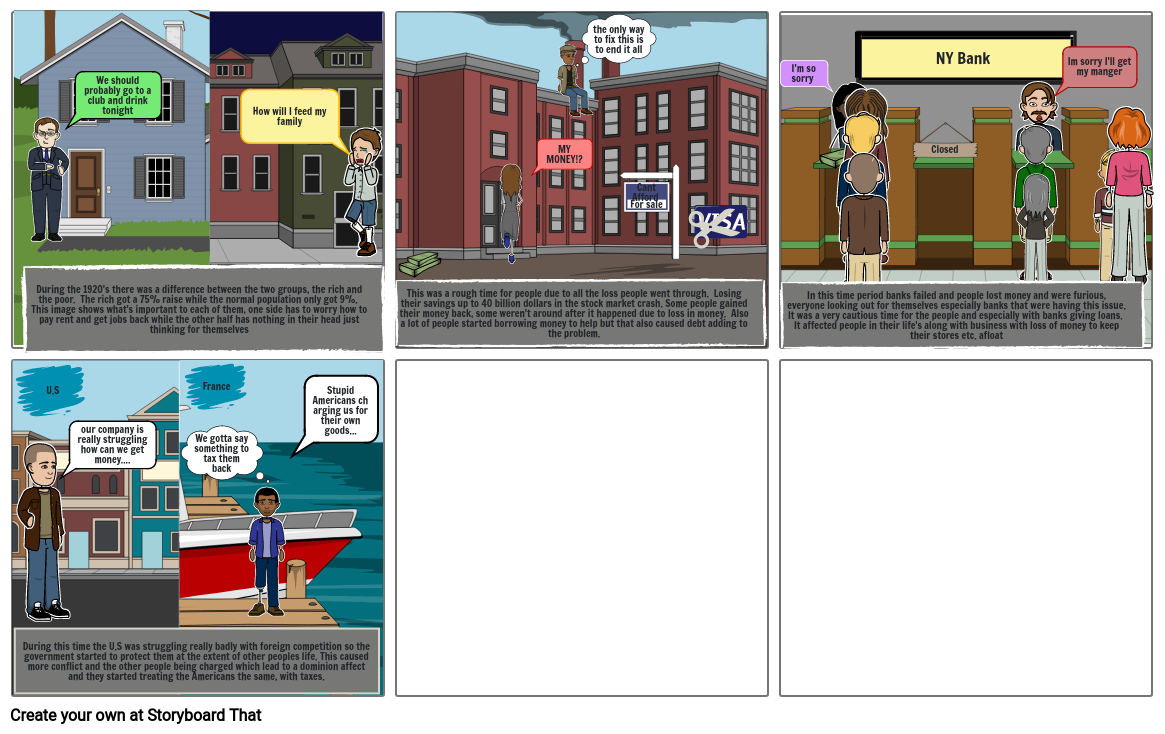 The great depression Storyboard por 8c8ab1d8