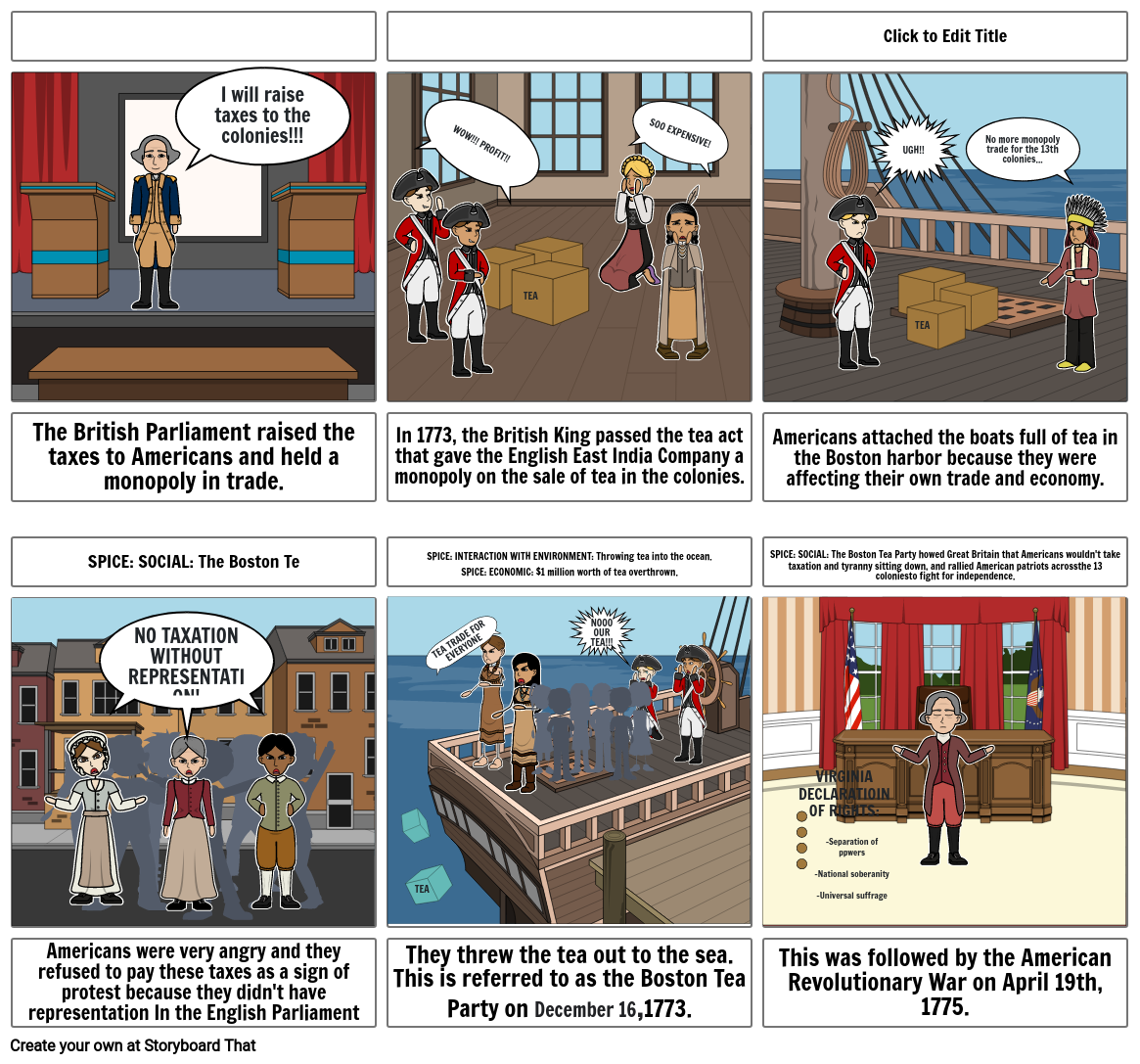 American/French Revolution StoryBoard Storyboard