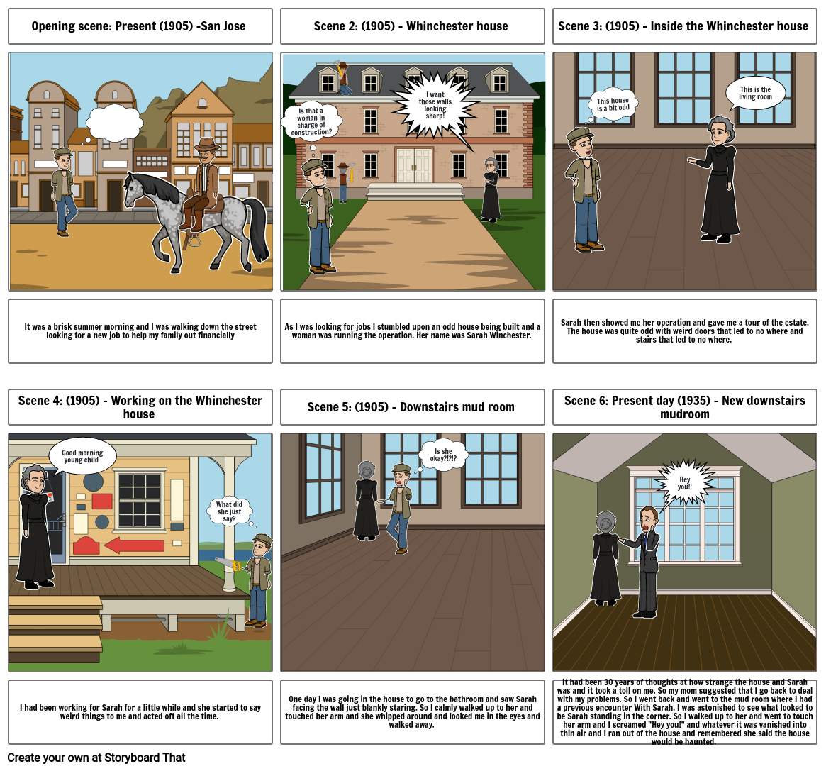 Winchester mystery house Storyboard by 8d1a8931