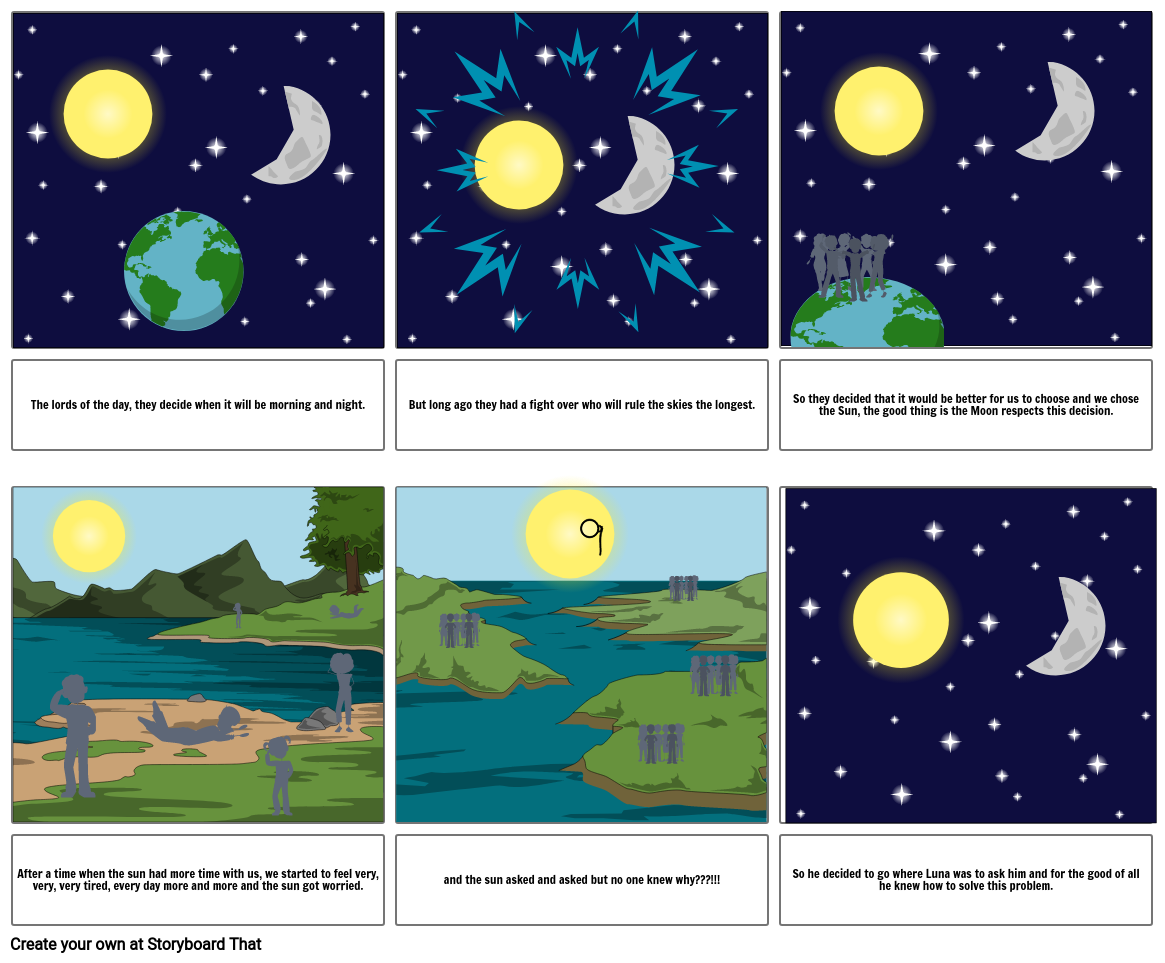 La Luna Y EL Sol Storyboard by 8f3c186c