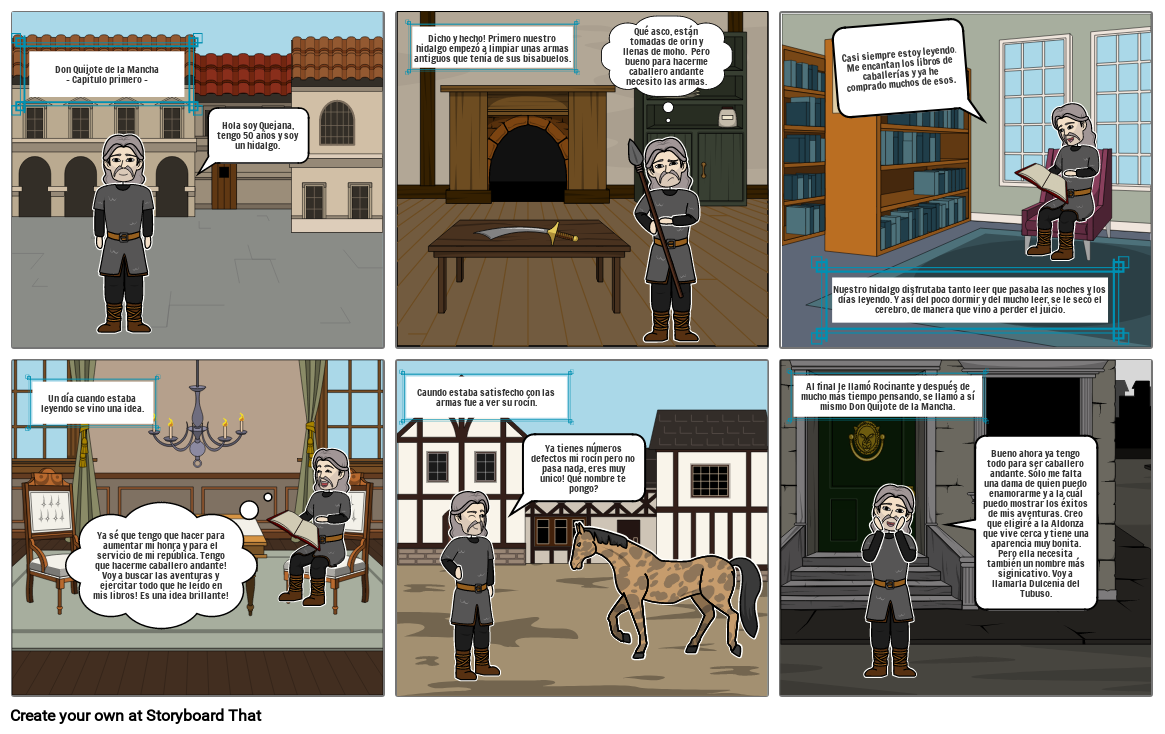 Don Quijote capítulo 1 Storyboard por 8f987fc8