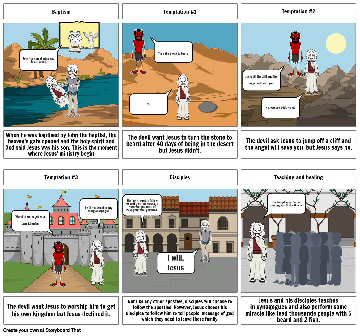 Jesus' ministry Storyboard by 8f9ca02e