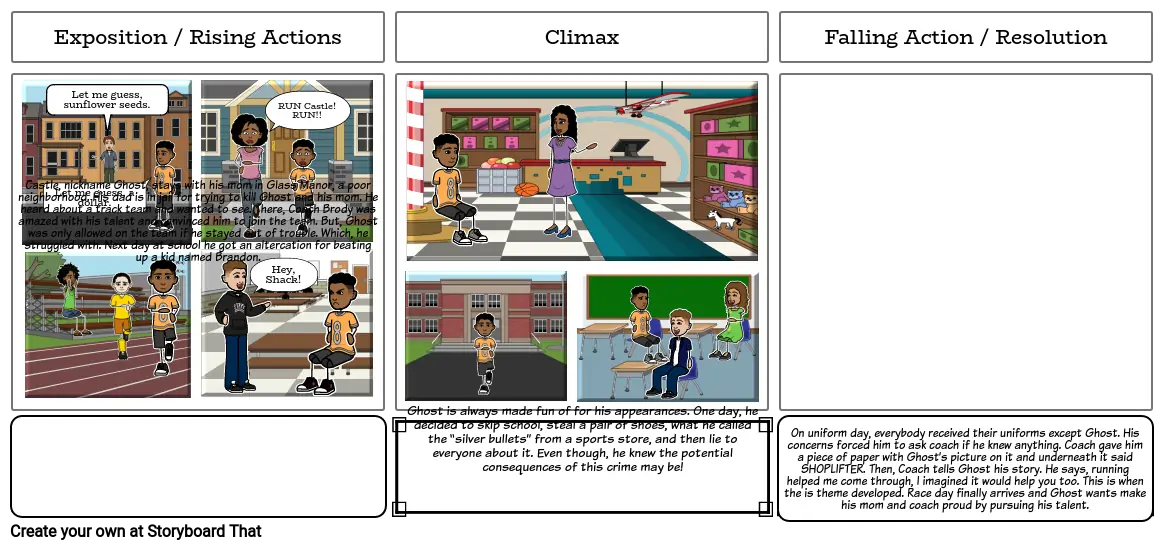 Passion Project: Ghost Plot Storyboard