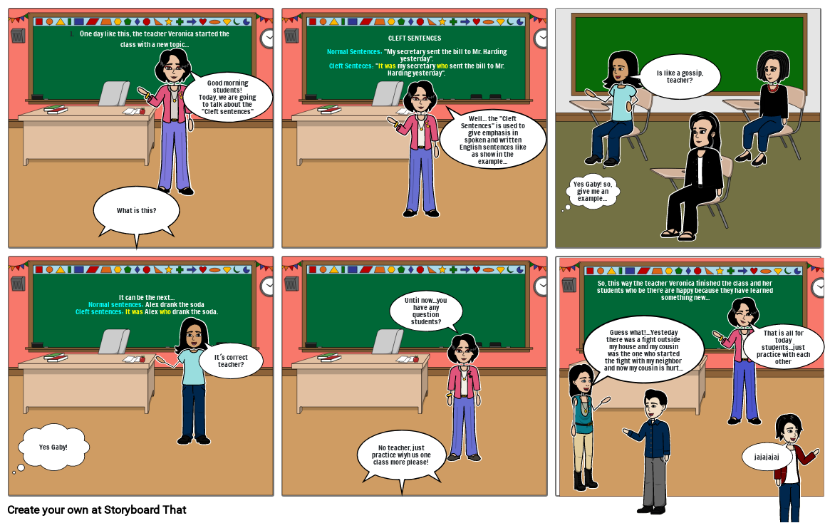 CLEFT SENTENCES CLASS Storyboard by 90254702