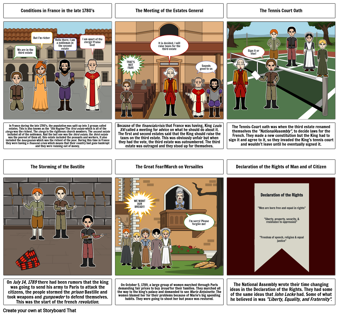 The French Revolution Storyboard by 903b022b