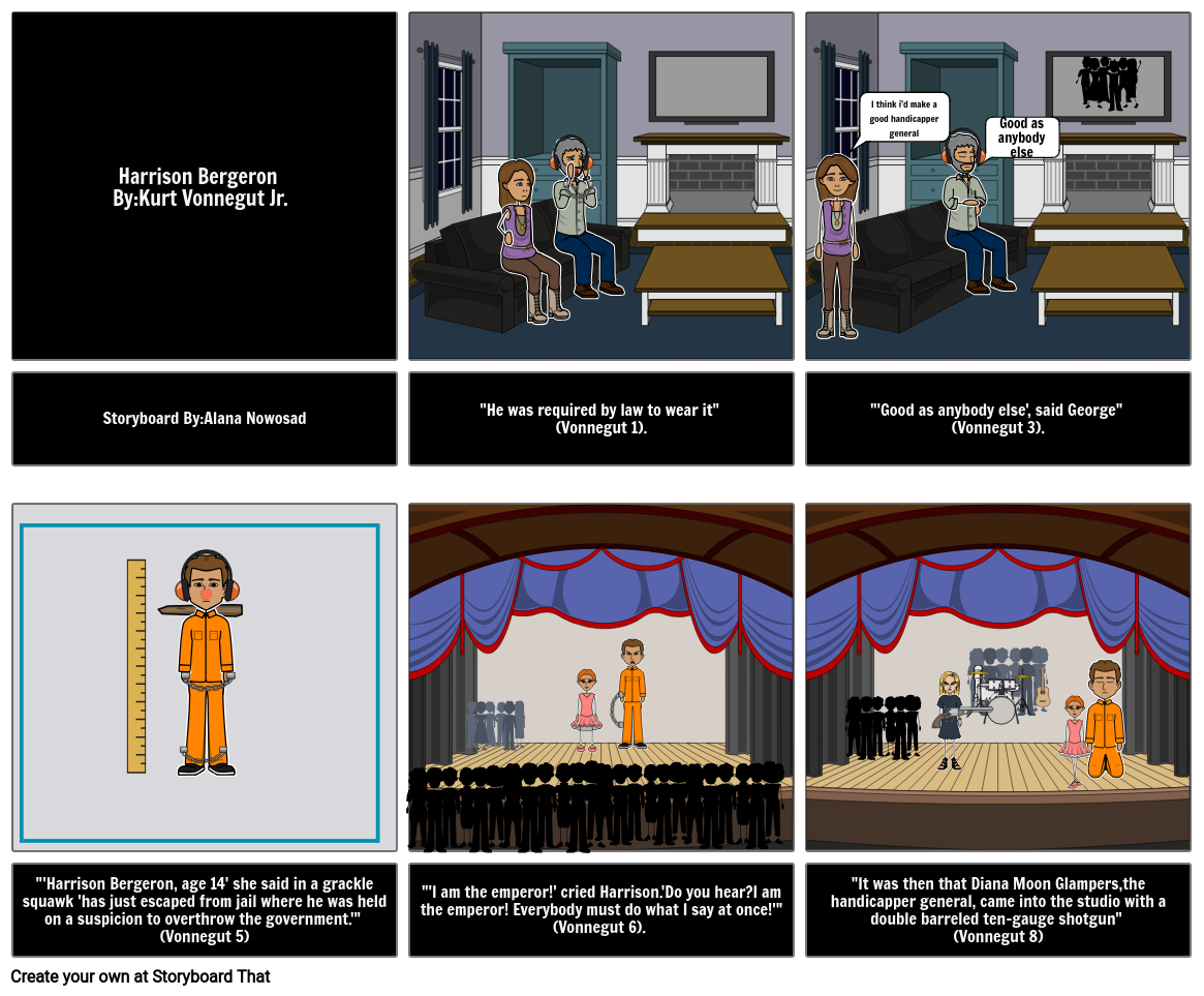 Harrison Bergeron Storyboard Storyboard by 9090829a