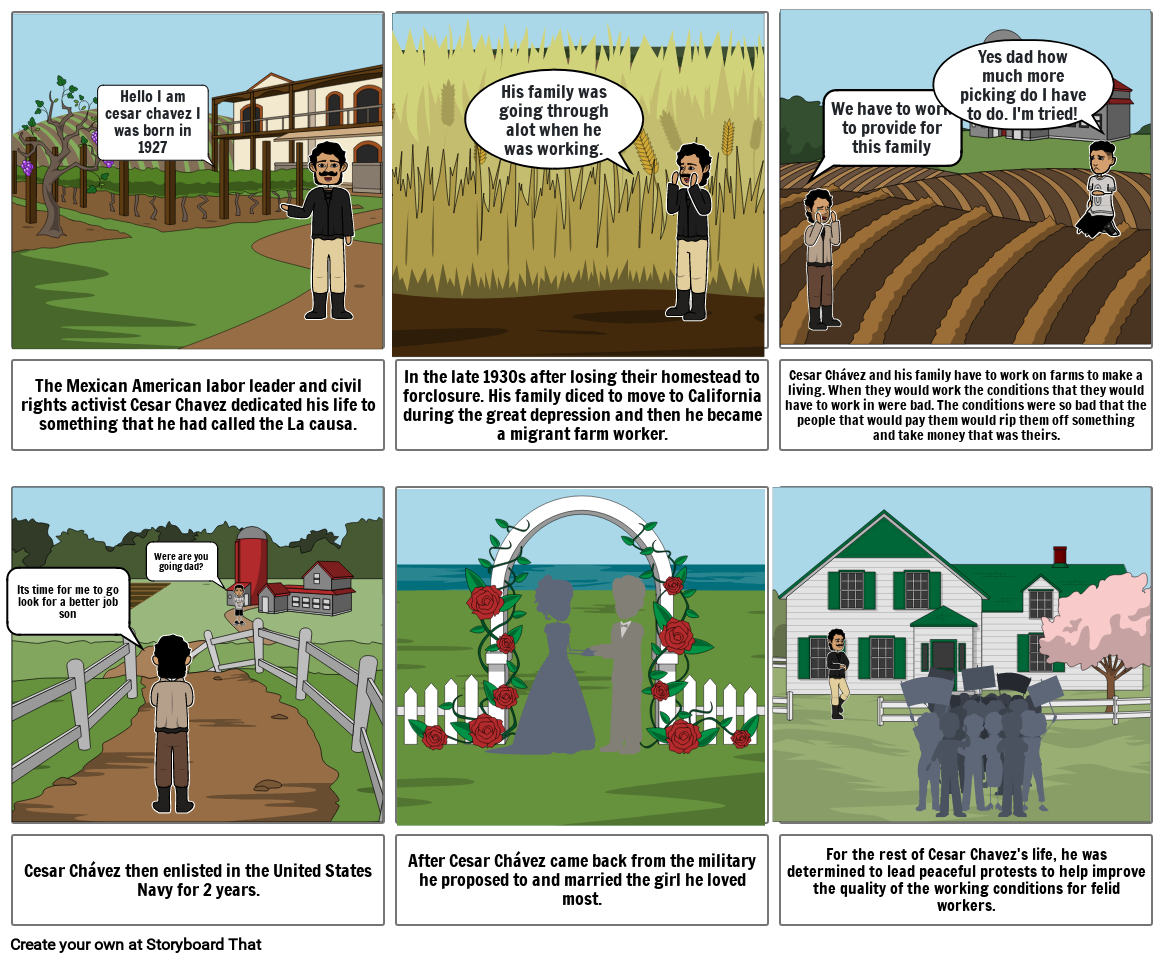 Storyboarding Biography Of Cesar Chavez