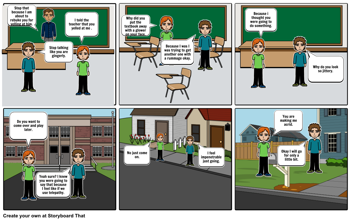 vocabulary comic strip Storyboard by 91070657