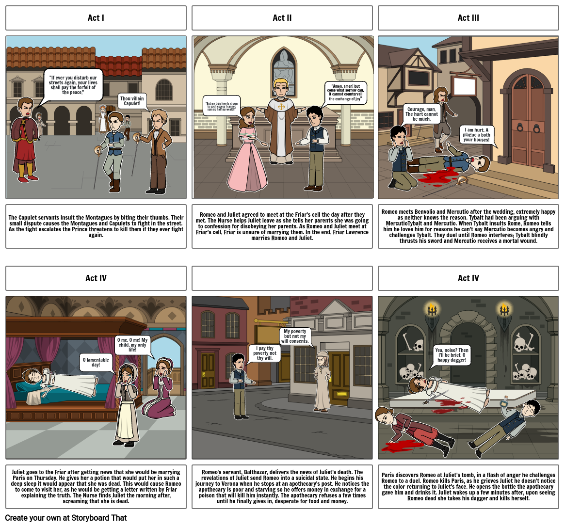 Romeo & Juliet Storyboard by 91282eda