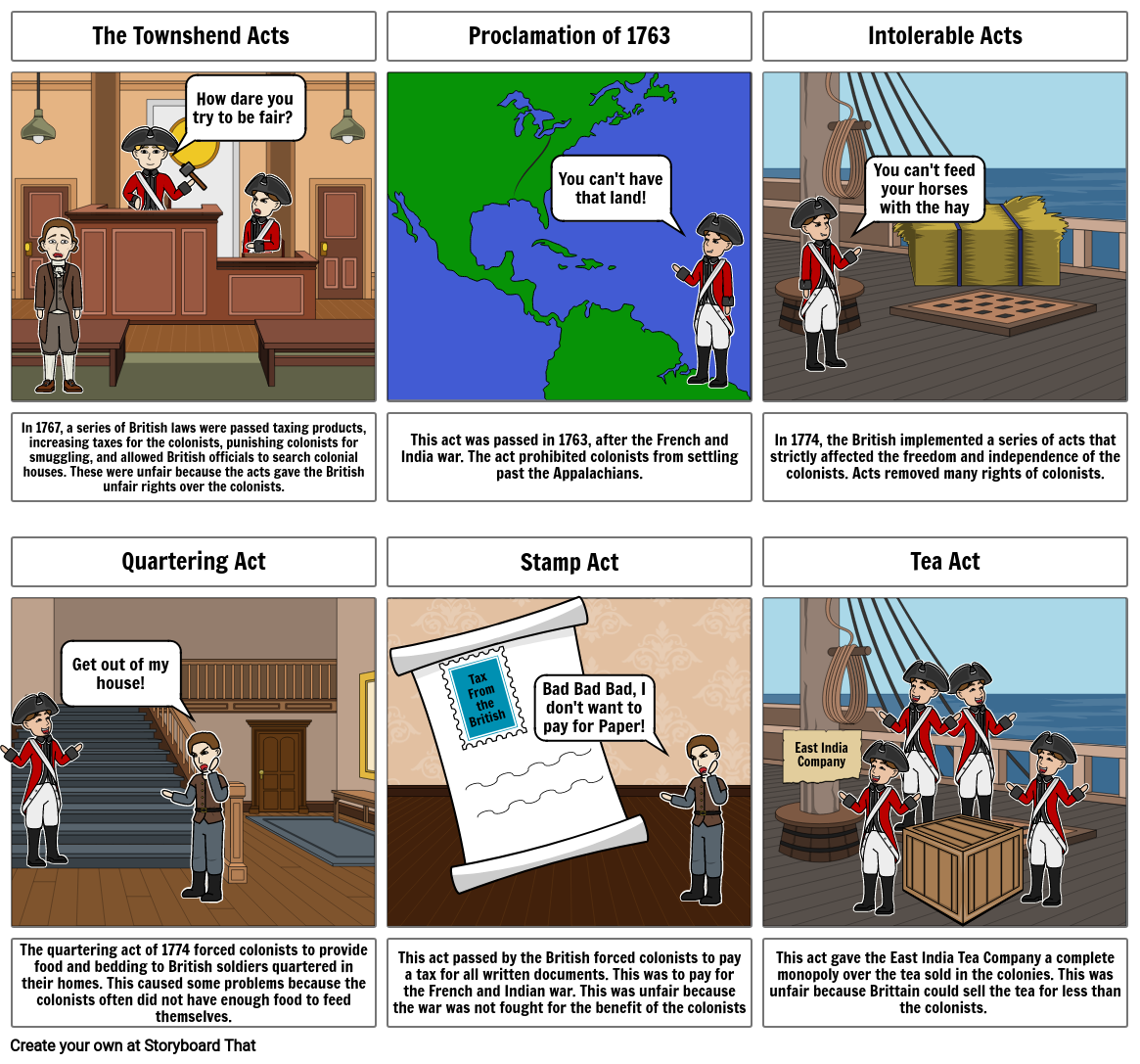 Angering Colonists Storyboard by 9160f751