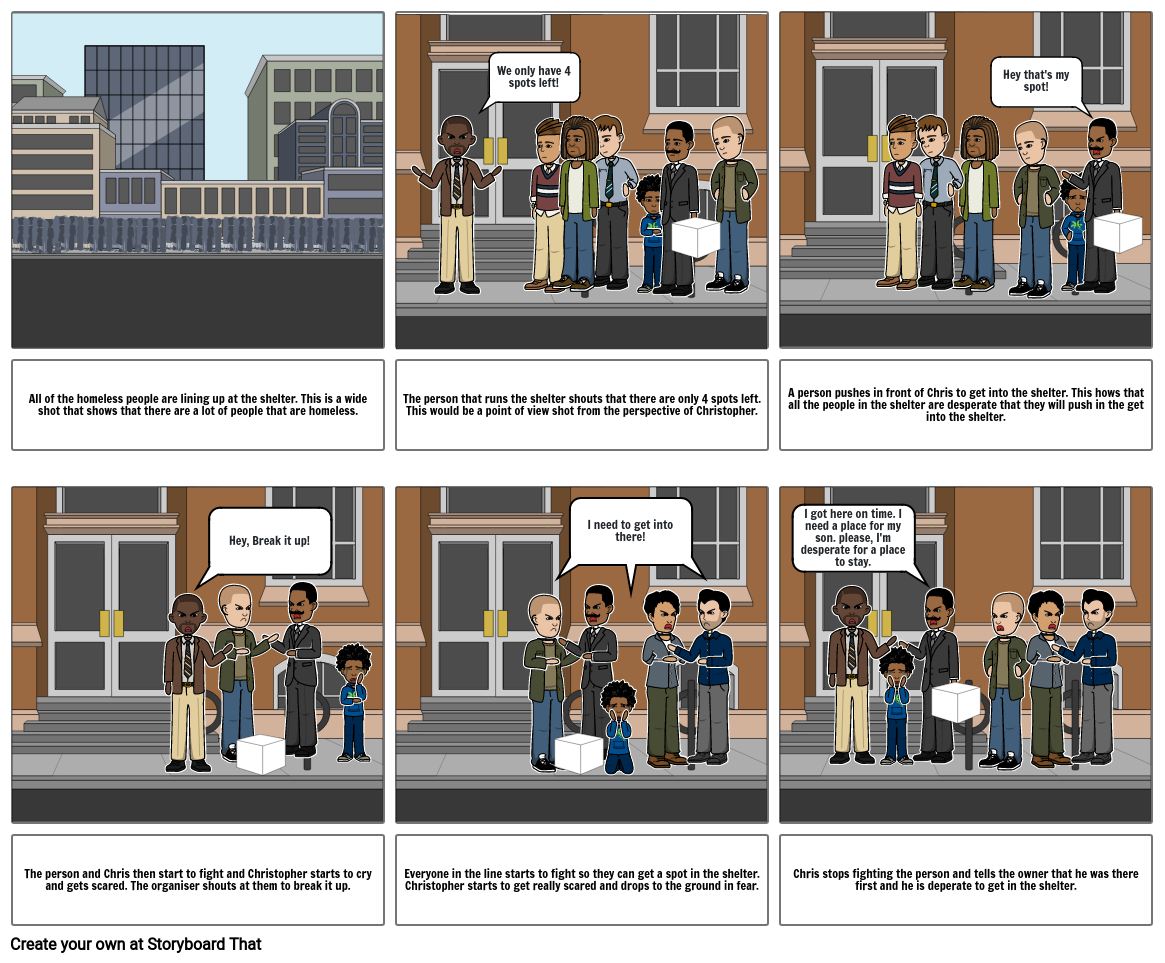 Pursuit of Happyness - Homeless Scene Storyboard