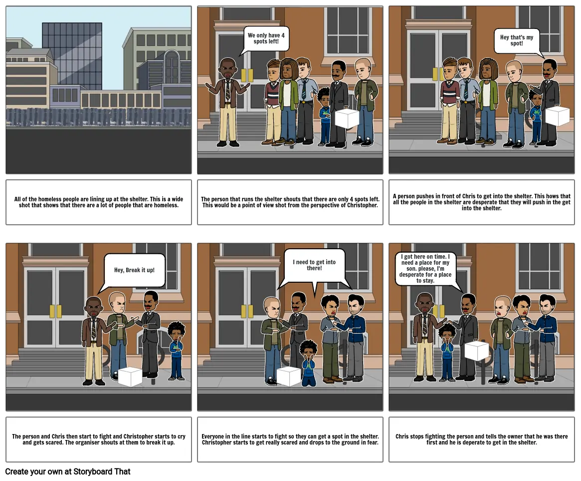 Pursuit Of Happyness - Homeless Scene Storyboard