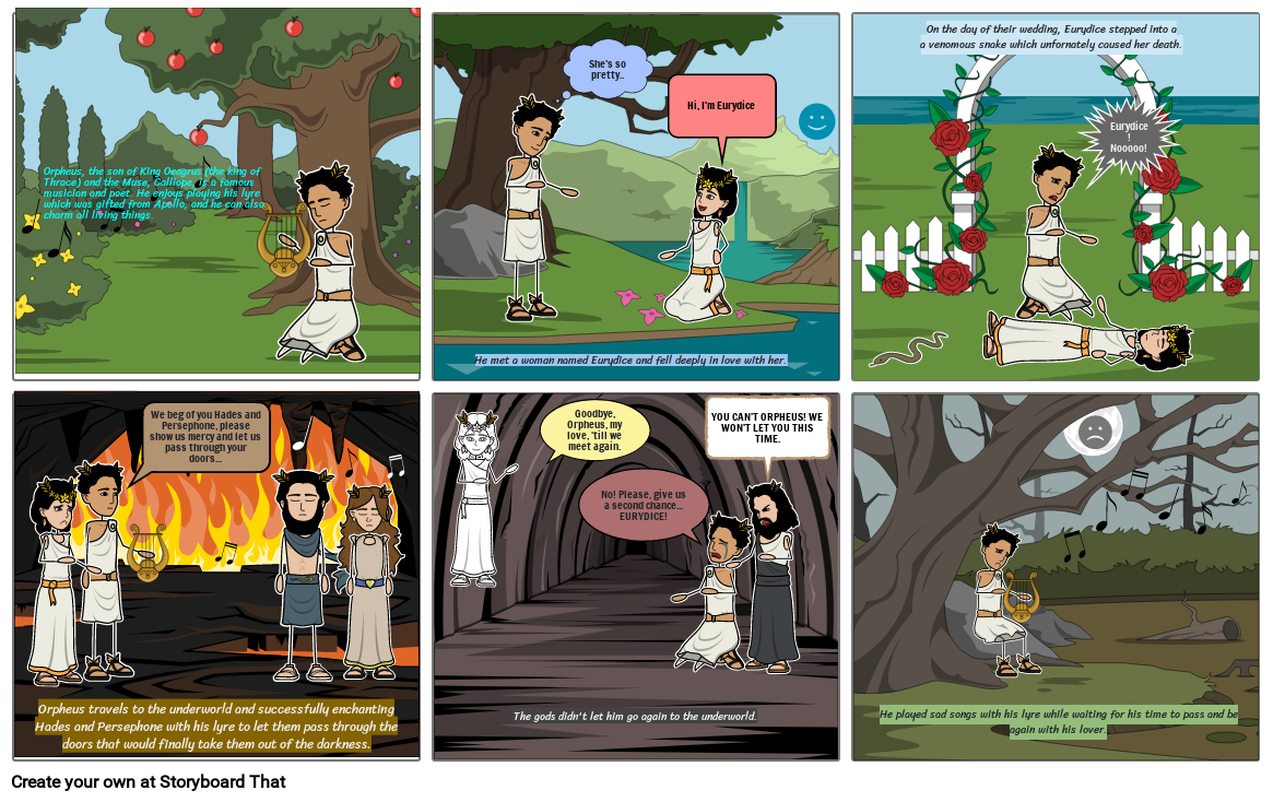 Orpheus and Eurydice Project Storyboard by 918a8a01