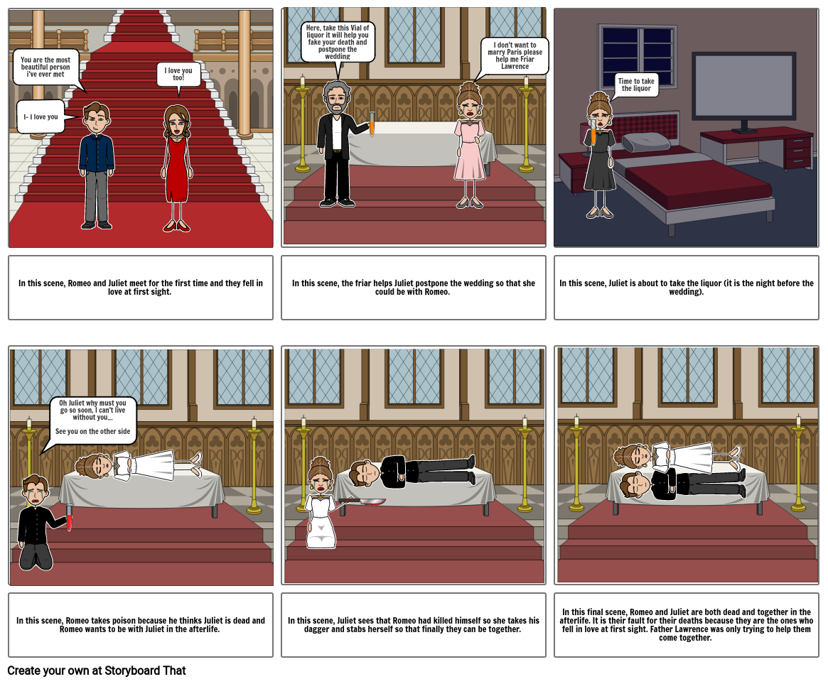 Romeo And Juliet Story Board Storyboard By 91d4b604 