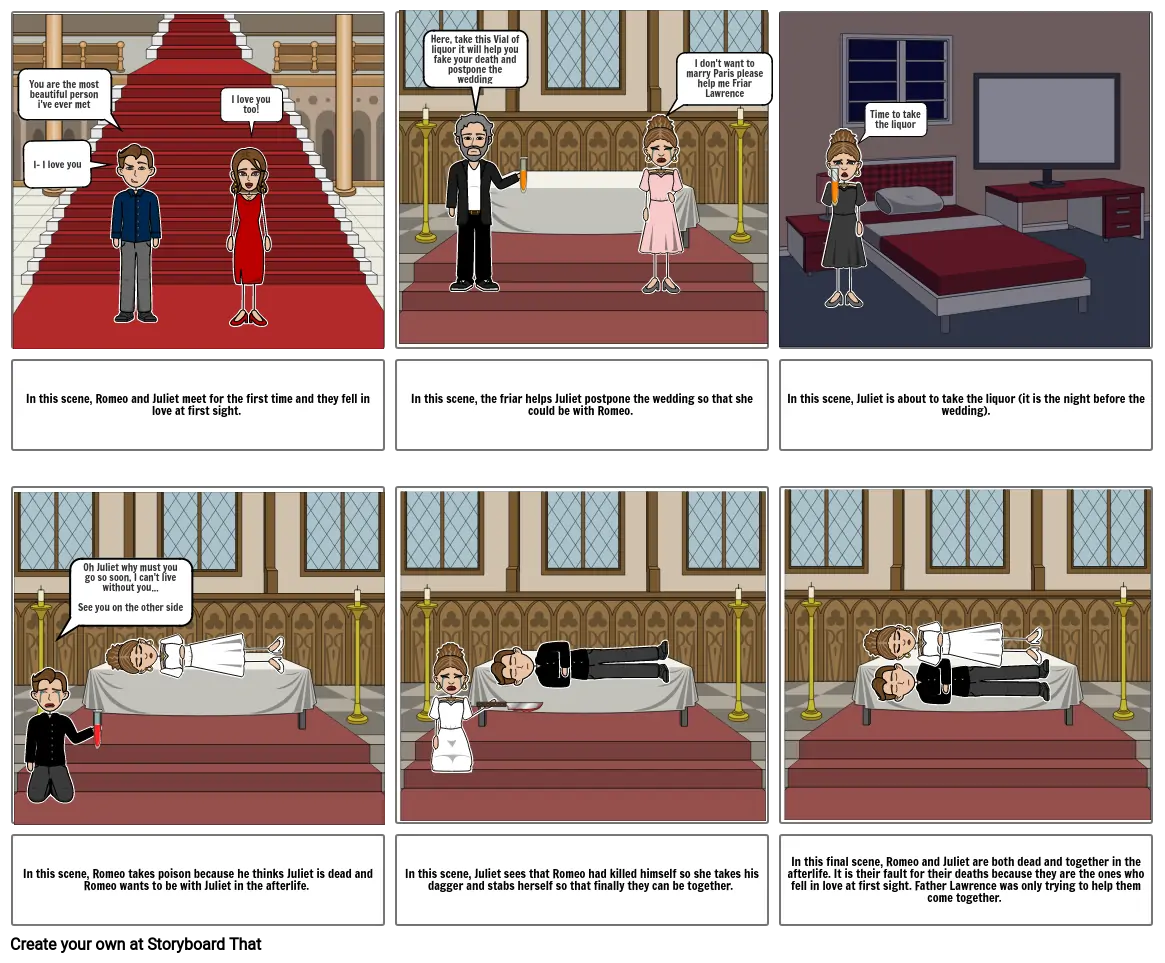 Romeo and Juliet Story Board