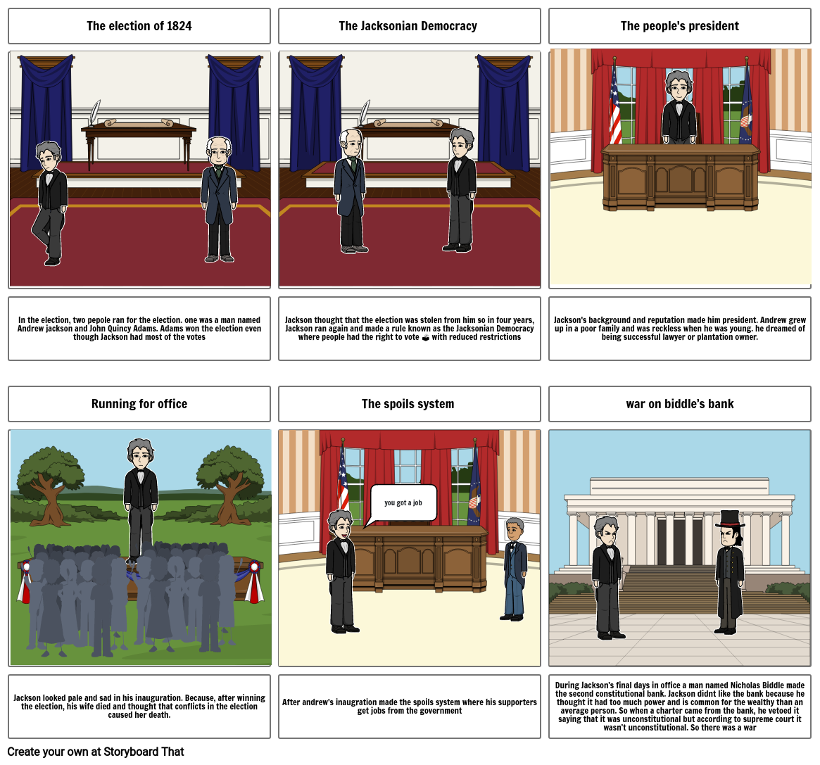 Andrew Jackson Storyboard by 91fb6cbc