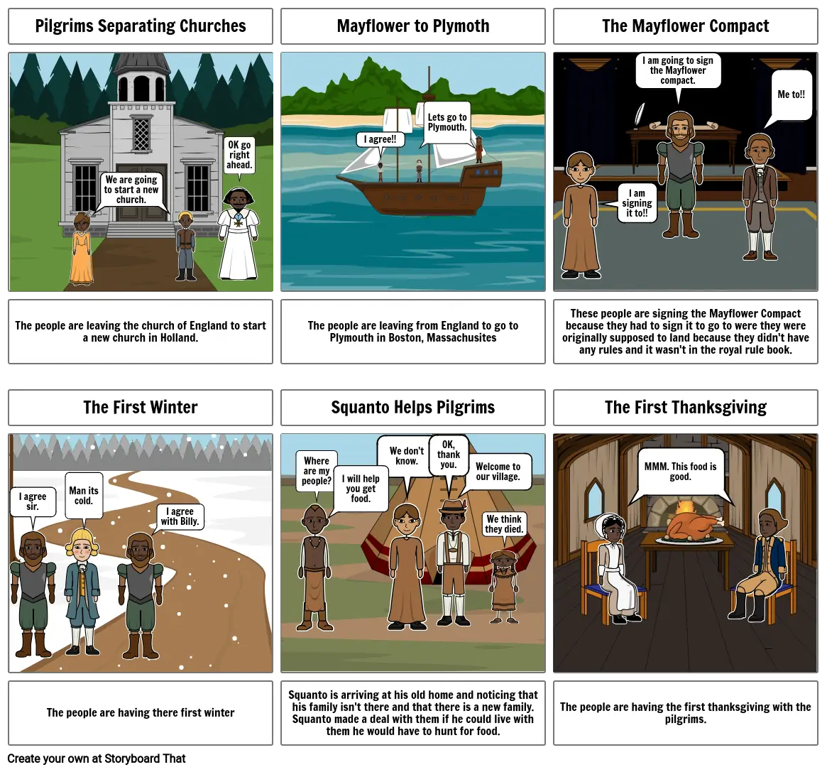 Plymouth rock storyboard that