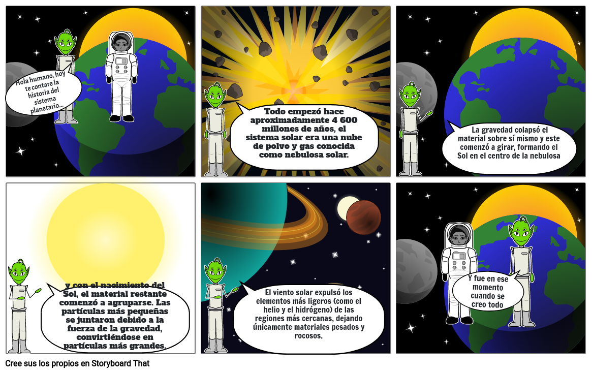 Historieta: Como se formo el sistema solar