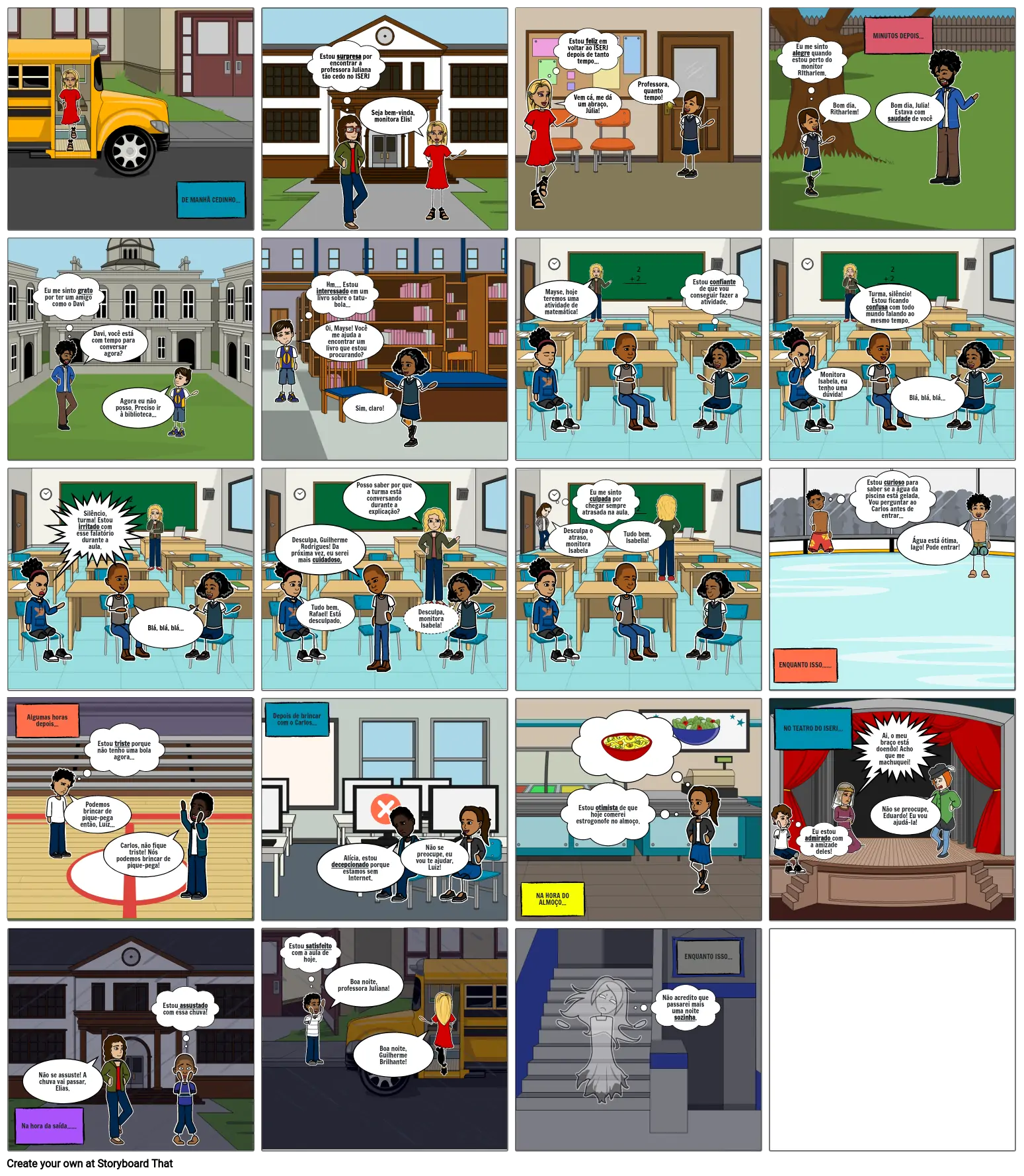 Volta às aulas presenciais Storyboard por 93575b64