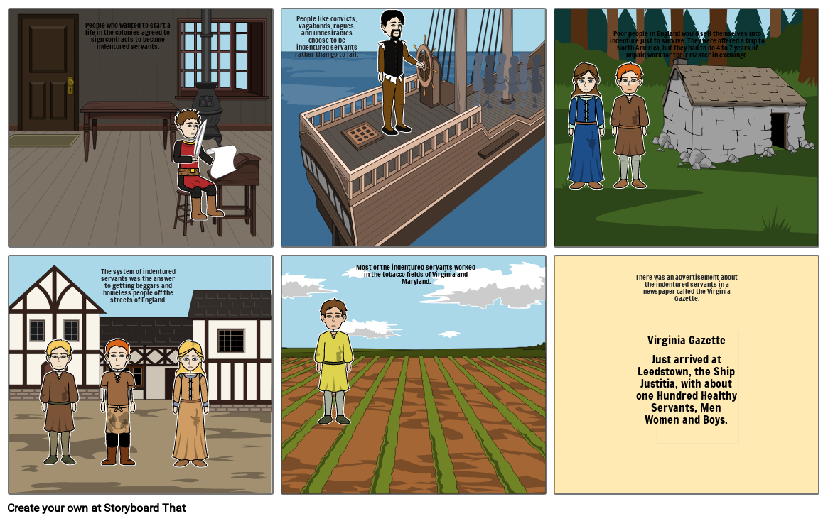 Indentured Servants Storyboard by 9364f80d