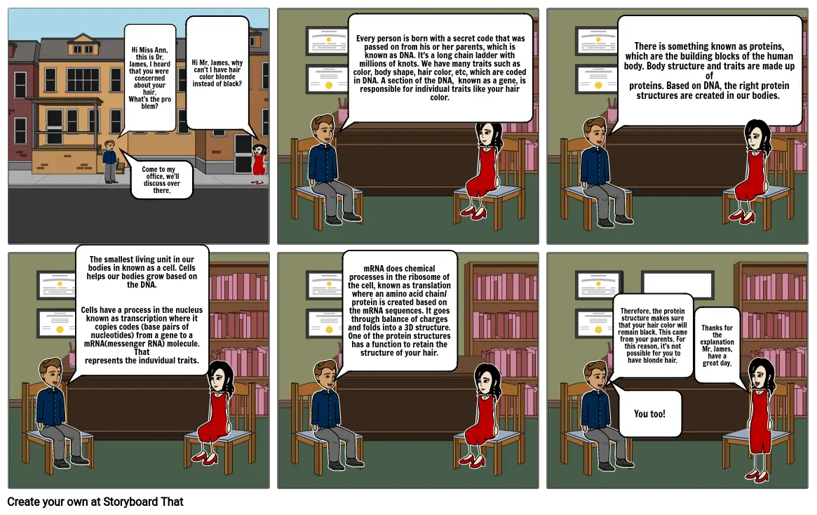 DNA and RNA Final Exam Storyboard, with Dr. James and Miss Ann