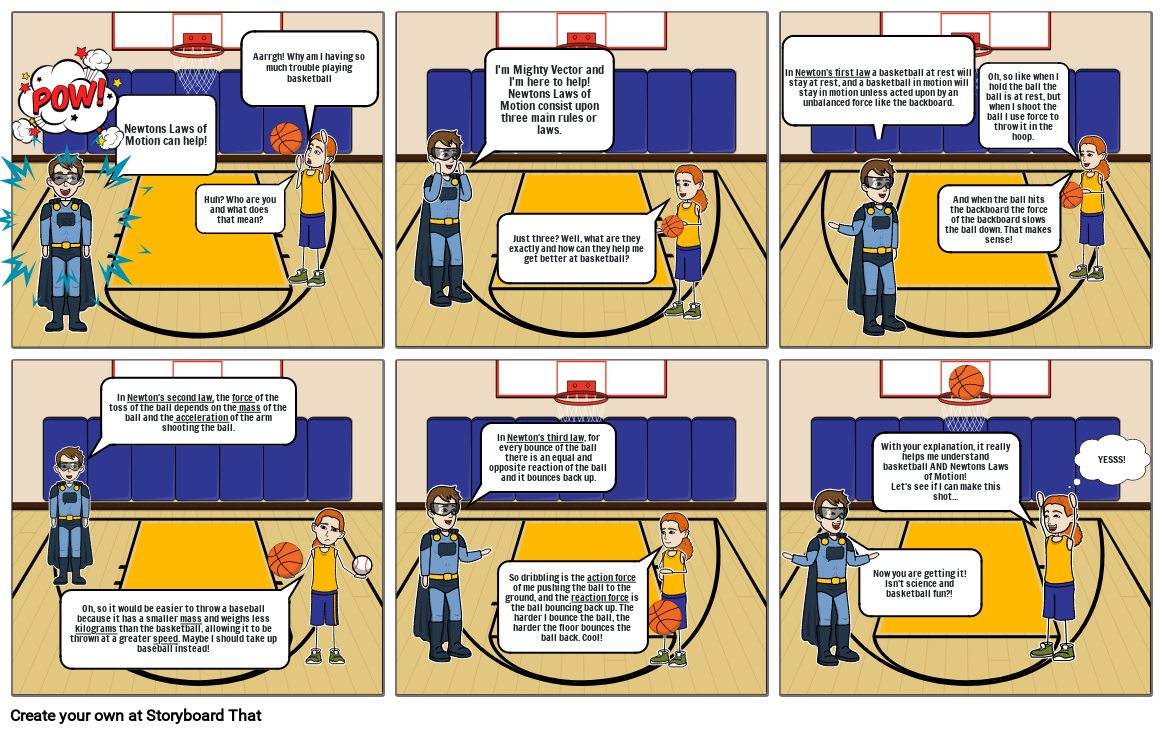 Newtons Laws In Basketball القصة المصورة من قبل 93833599 1297