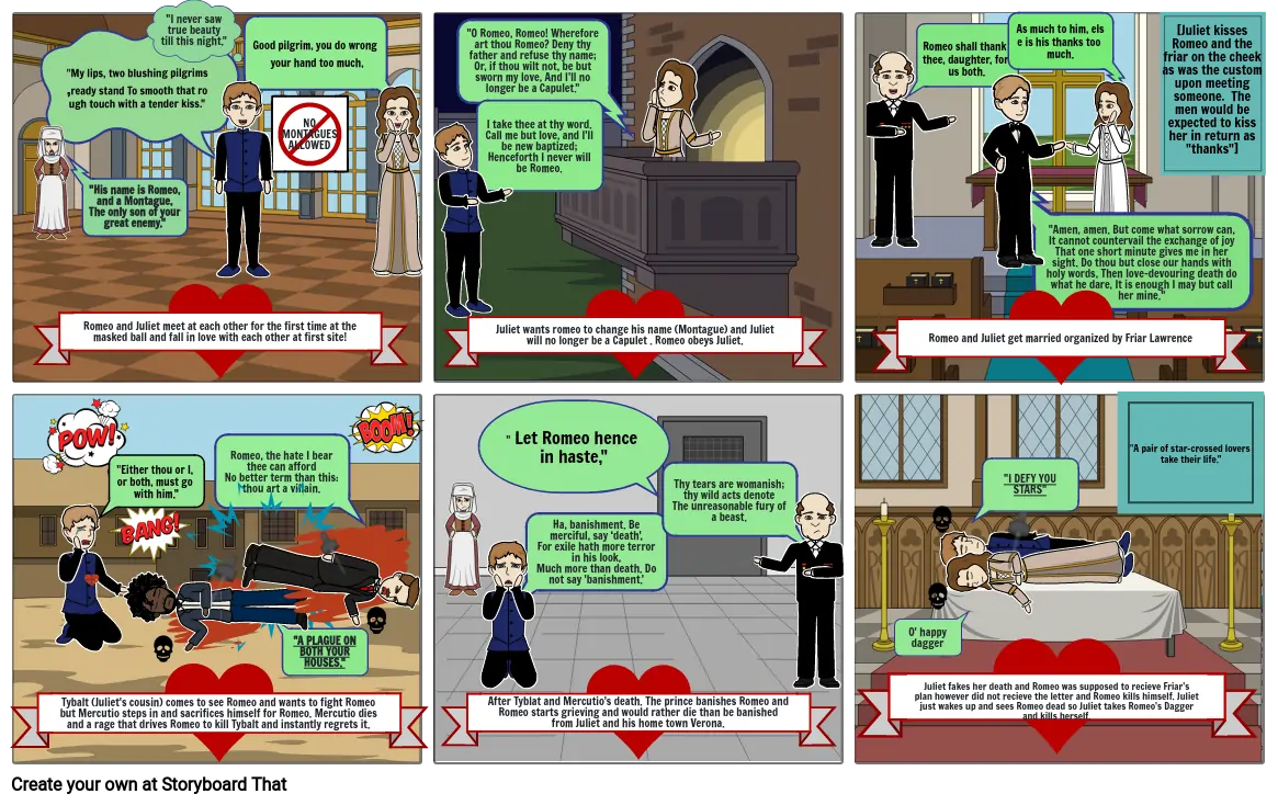 Romeo and Juliet Storyboard