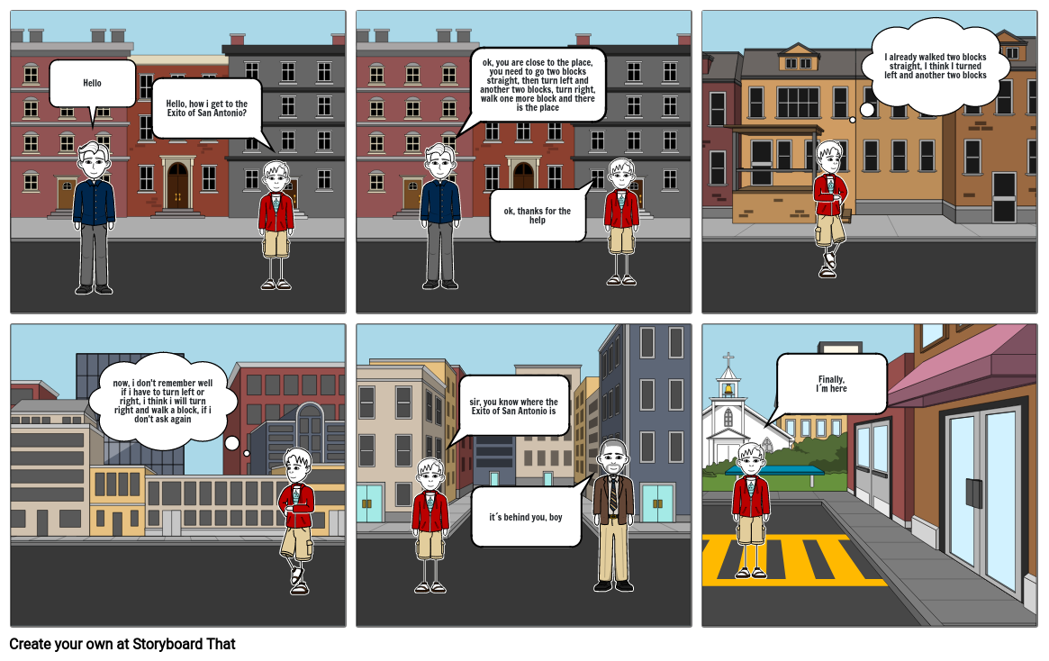 Comic strip with directions Storyboard by 94e6c1de