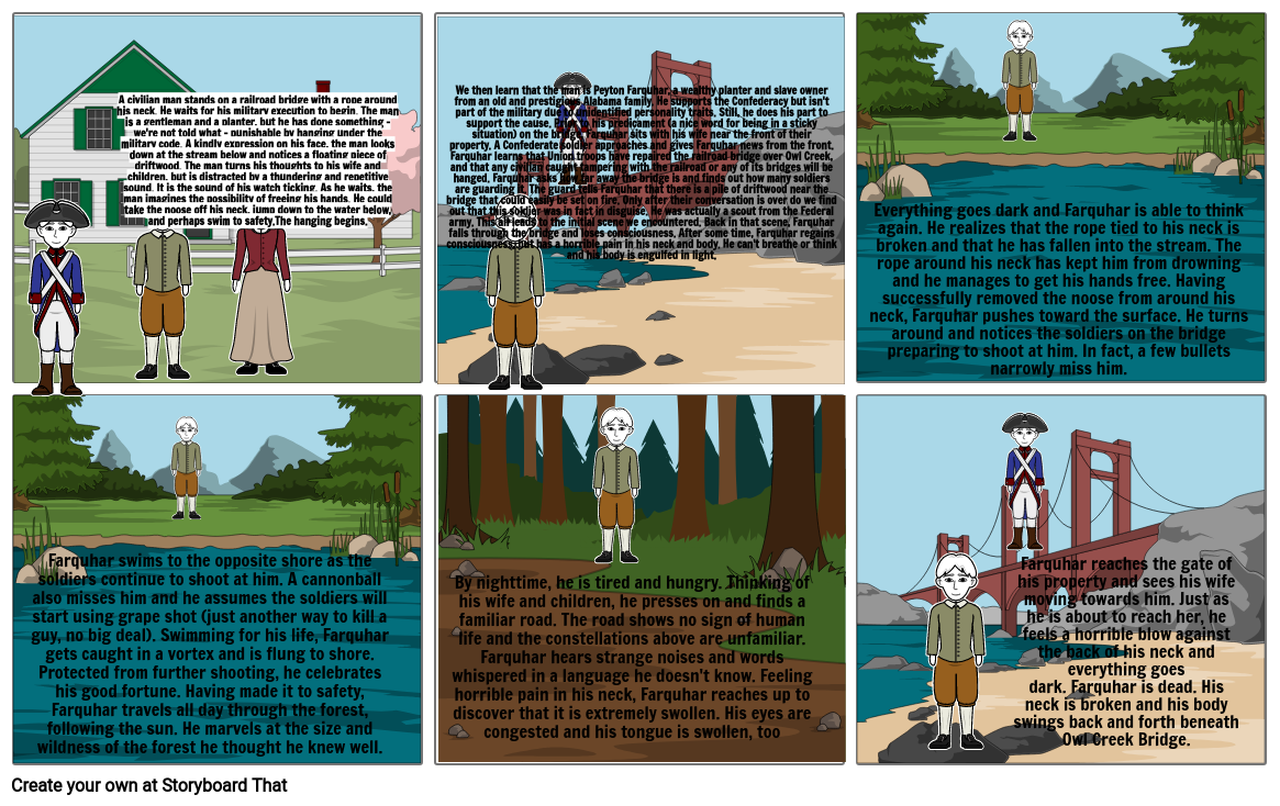 Owl Creek Bridge storyboard