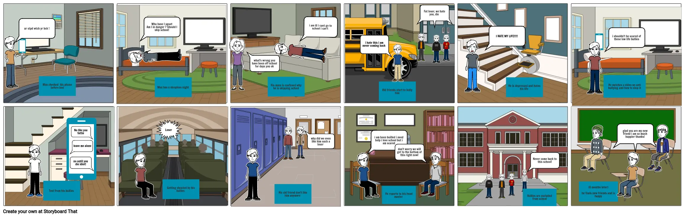 Cyber Bullying Storyboard