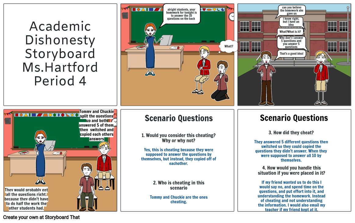 Academic Dishonesty Story board